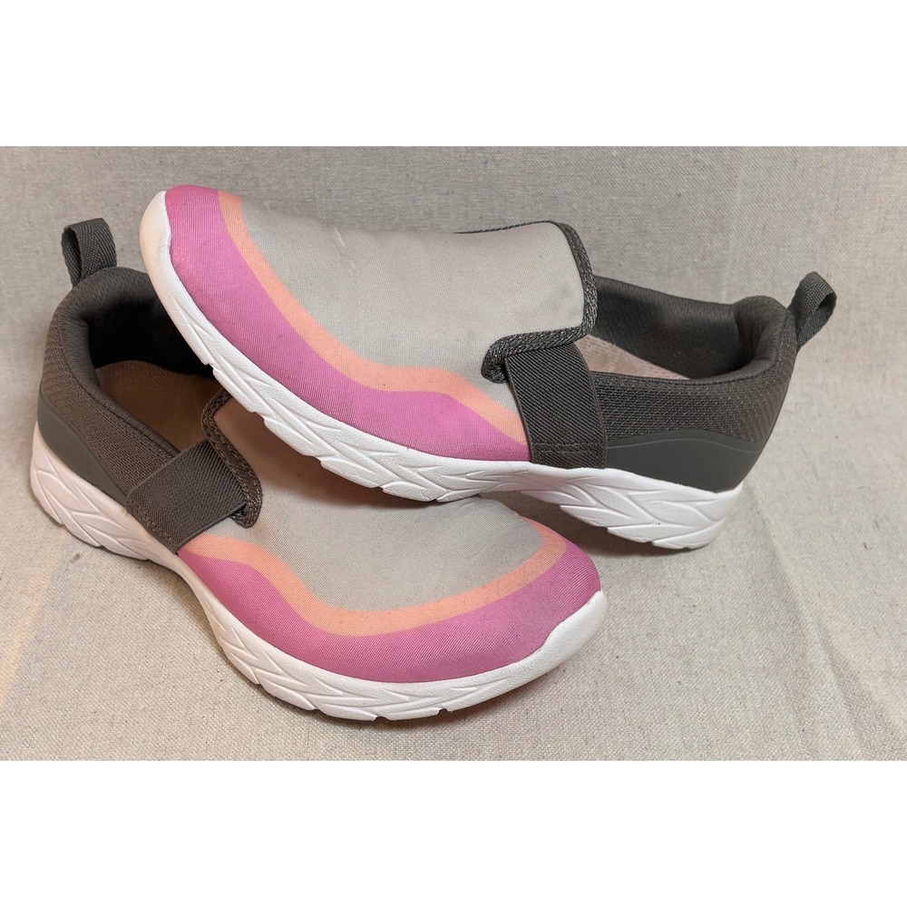 Vionic Nalia Slip On Sneakers‎ Womens 7 Grey Pink Orange Orthotic Walking Shoes